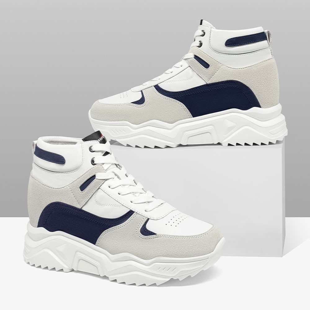 Zapatillas Altas De Gamuza Blancas