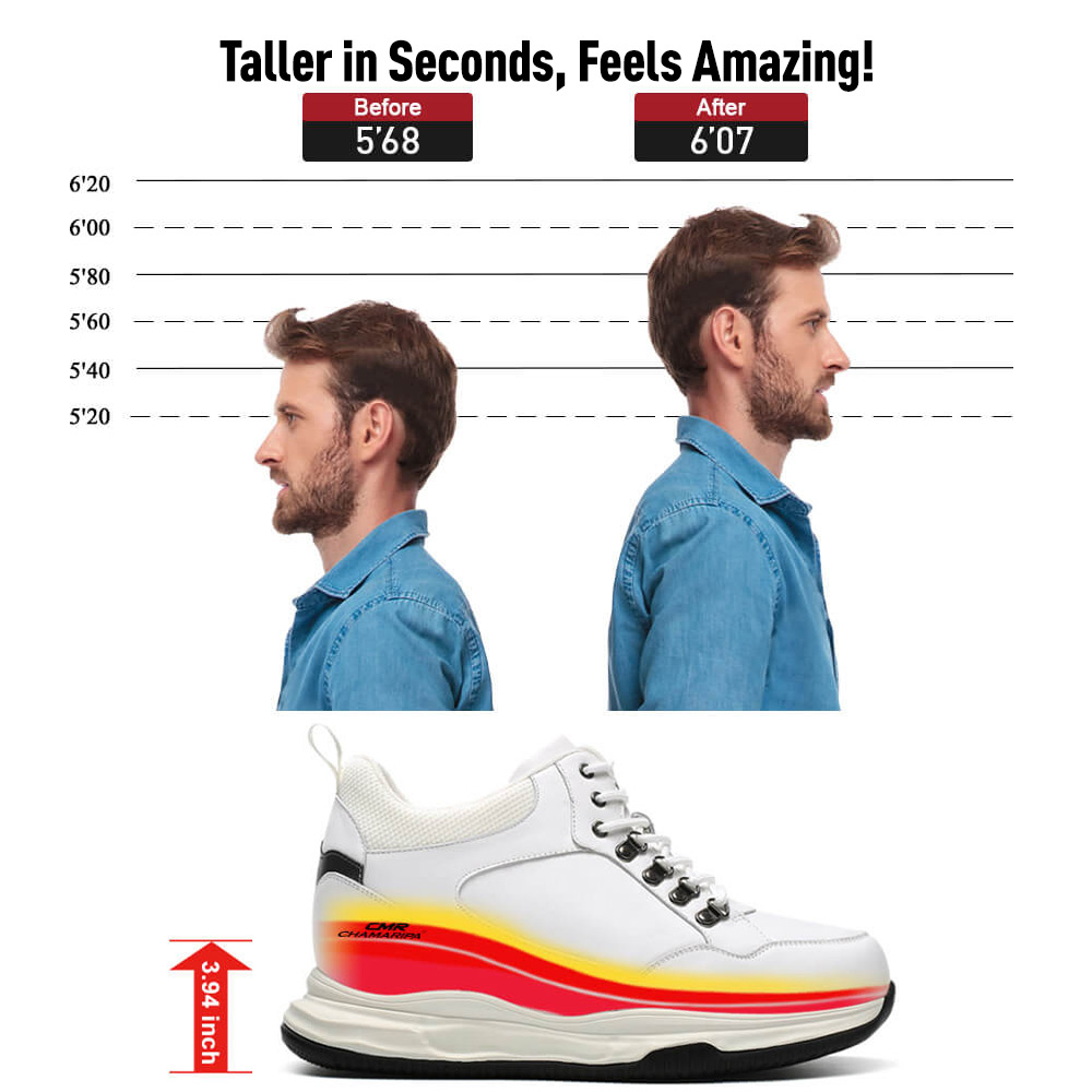 Zapatillas con alzas antes y después Zapatillas con alzas antes y después