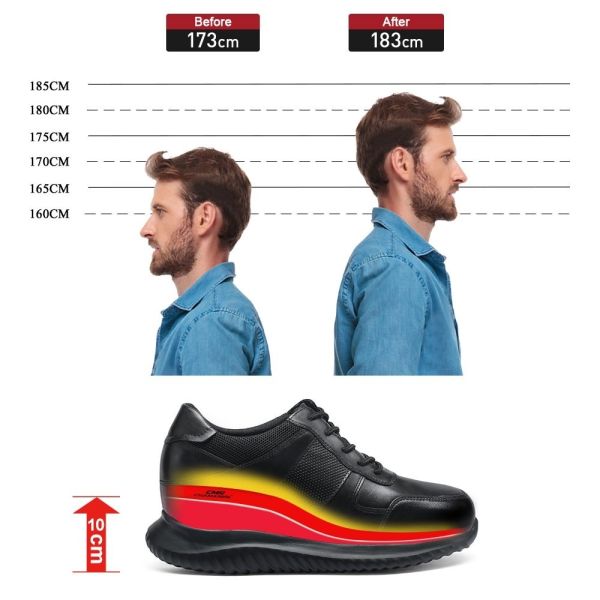 10cm Zapatos Con Alzas Hombre antes y después